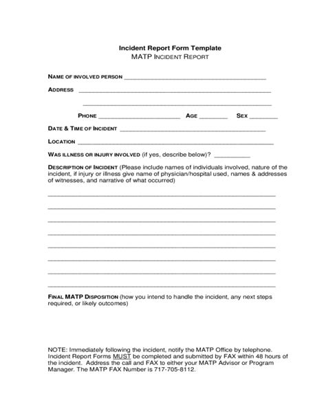 2021 Incident Report Form Fillable Printable Pdf And Forms Handypdf