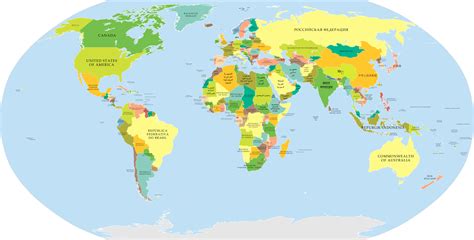 Download Hd Map Of The World Showing Countries Country Name High