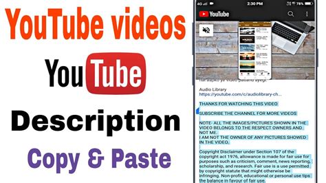 How To Copy Text From Youtube Description Description Copy Kaise Kare