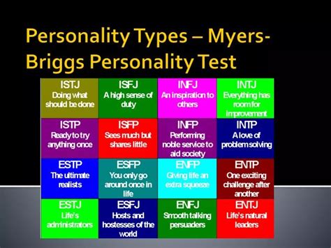 Ppt Personality Types Myers Briggs Personality Test Powerpoint