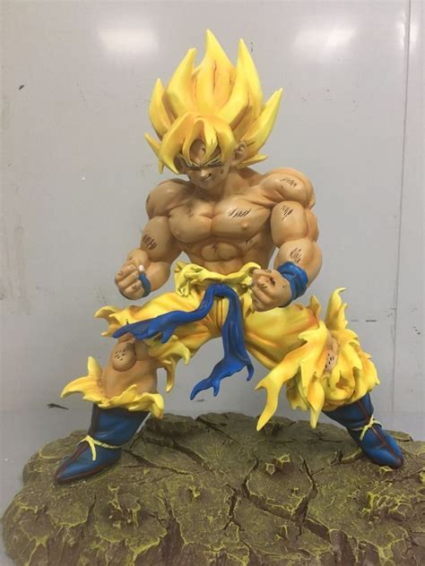 Dragon Ball Z Dbz Super Saiyan War Damage Ssj Goku Resin Statue Figure