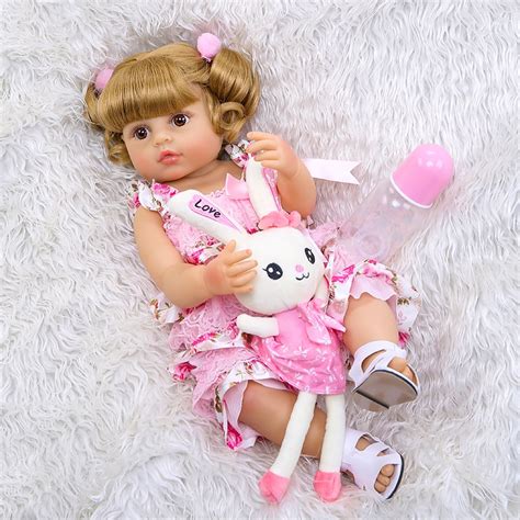 Npk 55cm Baby Doll Reborn Toddler Girl Doll Full Body Silicone Soft