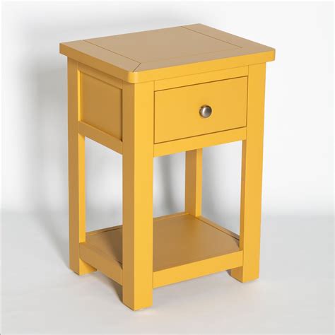 Manor Yellow 1 Drawer Bedside Table Nightstand Fully Assembled