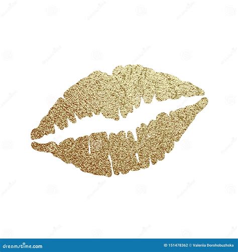 Gold Lips Illustration Vector Stock Vector Illustration Of Golden