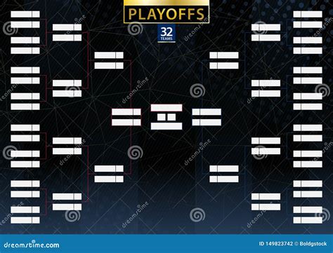 Two Conference Tournament Bracket For 32 Team Or Player On Dark