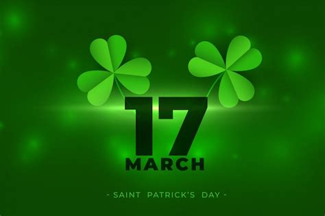 Free Vector March 17th Happy Saint Patricks Day Background