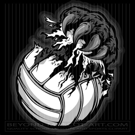 Panther Volleyball Clipart Graphic Vector Volleyball Image