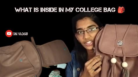 What Is Inside In My College Bag 🎒 College Bag Tour ️ Tamil Dnvlogs4761 Youtube