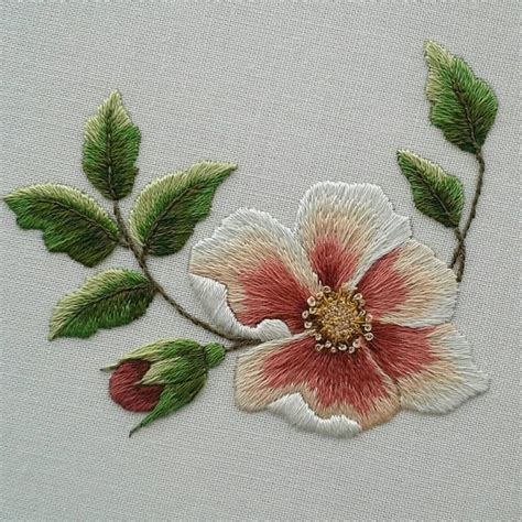 Realized I Forgot To Post The Completed Wild Rose Threadpainting So