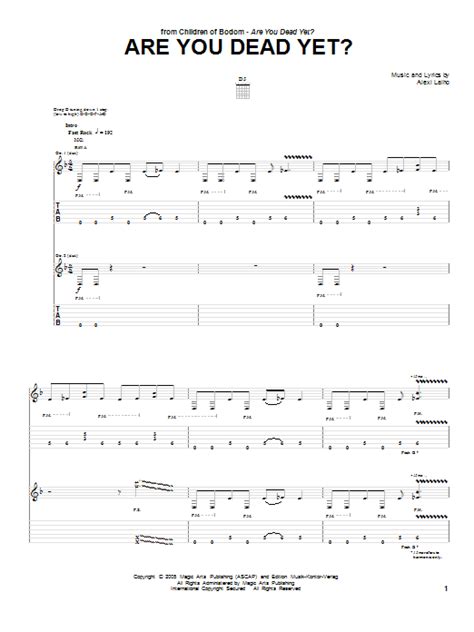 Are you dead yet · children of bodom. Are You Dead Yet? by Children Of Bodom - Guitar Tab ...