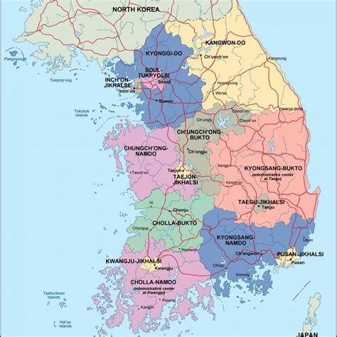 Korea comprises the korean peninsula (the mainland) and 3,960 nearby islands. South Korea Maps | Printable Maps of South Korea for Download