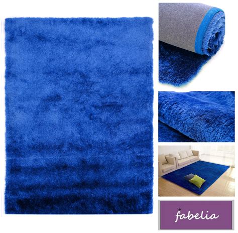 Mit einem teppich kann hier eine gemutliche atmosphare. Hochflor Shaggy Teppich Gentle Luxus Blau Ultramarin