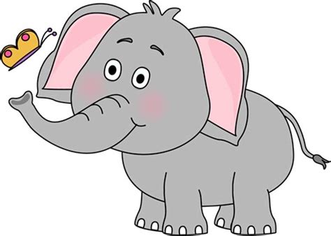 Cute Elephant Clipart Svg File