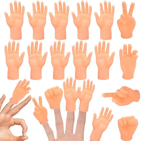 Buy 14 Pack Tiny Finger Handsflat Hand Style Mini Hand Finger Puppets