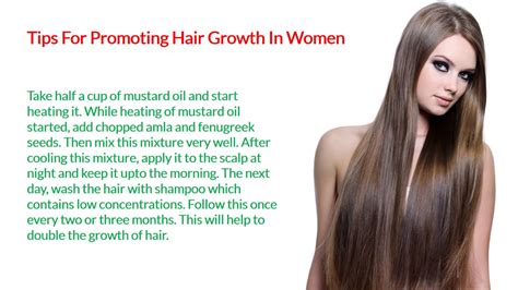 Some changes in your diet and lifestyle along with a good hair care routine. Tips For Promoting Hair Growth In Women - YouTube