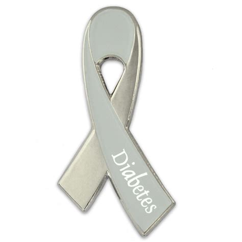 Diabetes Awareness Grey Ribbon Lapel Pin