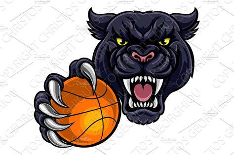 Black Panther Holding Basket Ball Custom Designed Illustrations