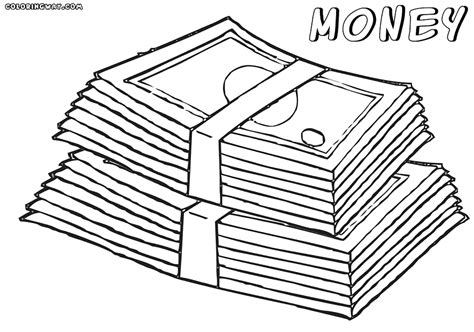 Printable play money for use teaching money math or for pretend play. Money coloring pages | Coloring pages to download and print