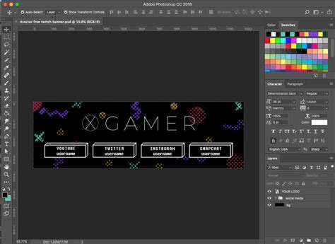 Free Twitch Banner Template In Psd And How To 4vector