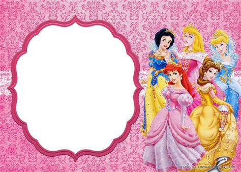 Free Printable Disney Princess Invitation Templates Download