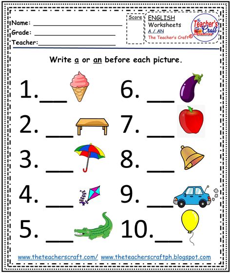 a an english worksheets the teachers craft