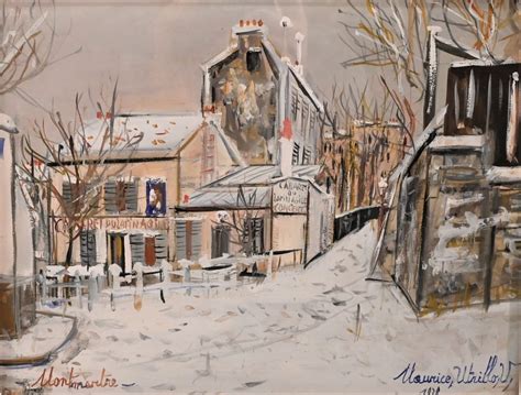 Maurice Utrillo Le Lapin Agile Sous La Neige Montmartre Winter