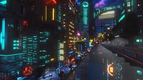 Anime City Cloudpunk Cyber Post Apocalypse Futuristic Hd