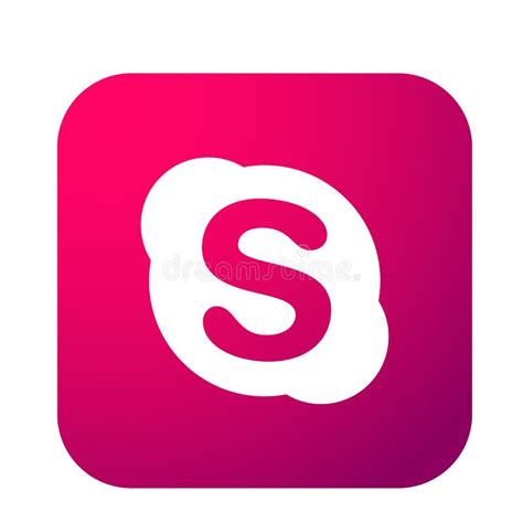 Skype Logo Icon In Red Vector Element On White Background Editorial