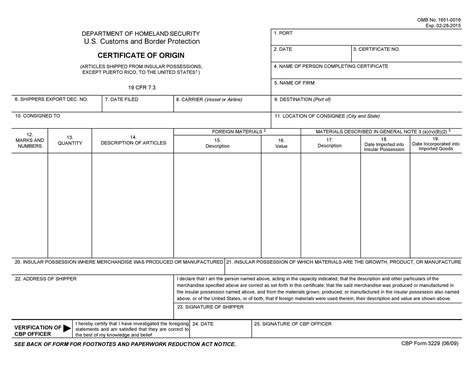 Certificate Of Origin Fillable Form Usa Printable Forms Free Online