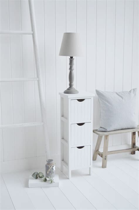 With a narrow side table, you will be able to maximize your space, and it comes in a highly. Dorset max 25cm narrow white bedside table. The White ...