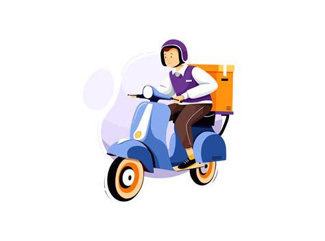 Courier Service Motorbike Delivery Illustration By Hoangpts On Dribbble