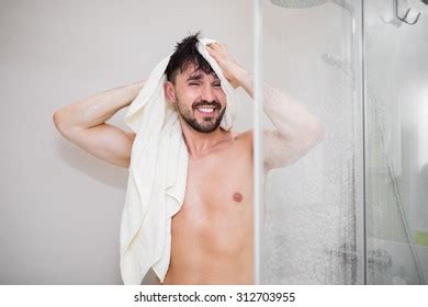 Happy Attractive Male After Shower Stock Photo Shutterstock