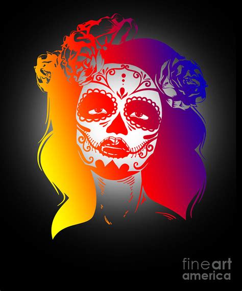 Beautiful Sugar Skull Design Design Digital Art By Funny4you Pixels