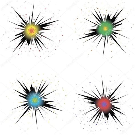Cartoon Explosion Effect With Particles — Stock Vector © Valeo6 96512972