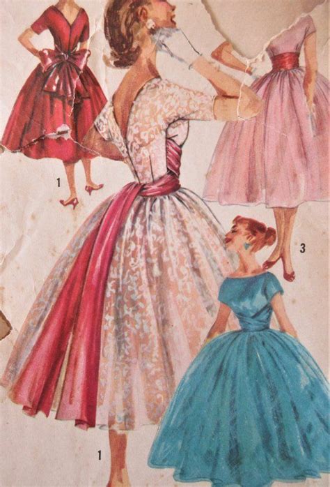 Vintage Simplicity 1795 Sewing Pattern 1950s Dress Pattern Etsy