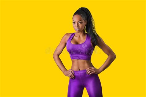 Beautiful Black Fitness Girl With Perfect Body Stock Image Image Of