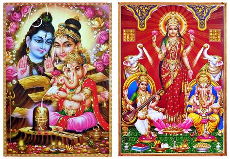 Hindu Deities Set Of 2 Posters