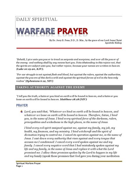 Daily Spiritual Warfare Prayer Vol 1 By Bishop J Issuu