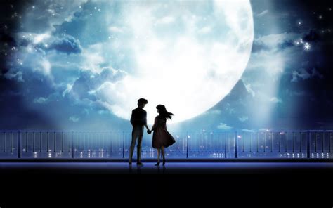 Moonlight Anime Anime Boys Anime Girls Love Moon Night Hd Wallpaper
