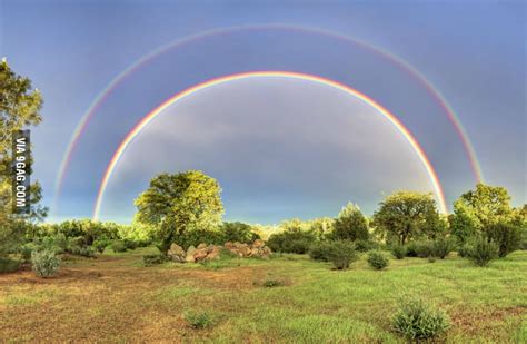 Full Double Rainbow From My Backyard In Redding California 9gag