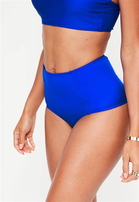 Lyst Missguided Cobalt Blue High Waisted Bikini Bottoms Mix And Match In Blue Save 71
