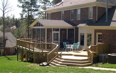 .all of our deck designs & deck ideas for inspiration in one easy to view location, adding a deck to for more deck design ideas, if your looking for deck material or decking brands guides then view our. Tasteful Patio Deck Furnishing Ideas With Wooden Half Rail ...