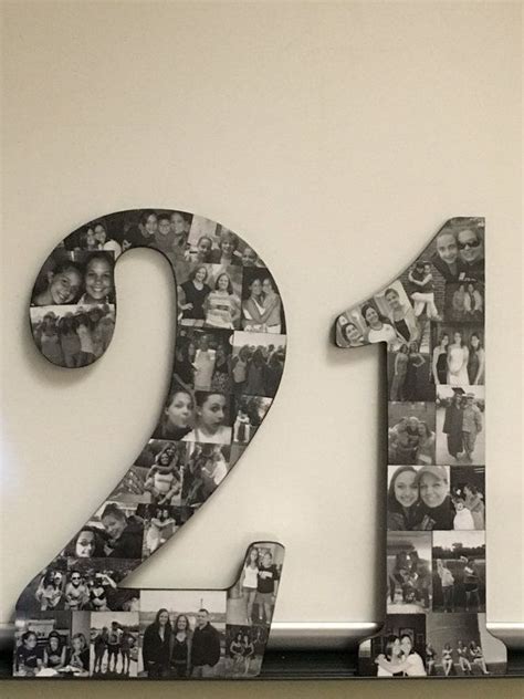 What can you do with a photo board? Wooden Number Picture Collage | 21st birthday decorations ...