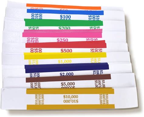 Currency Straps 450 Assorted Bill Wrappers Money Bands