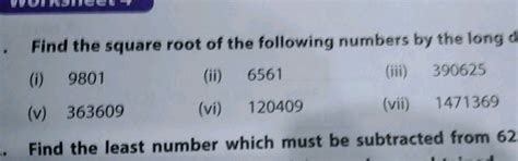 Find The Least Number Which Must Be Subtracted From 6156 To Make It A