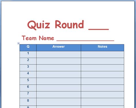 21 Free Quiz Template Word Excel Formats