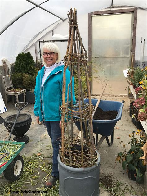 Patio sittings will require garden planters, these come in the form of planter boxes or terracotta pots (plant. How to Make An Obelisk for the Garden - Susan's in the Garden