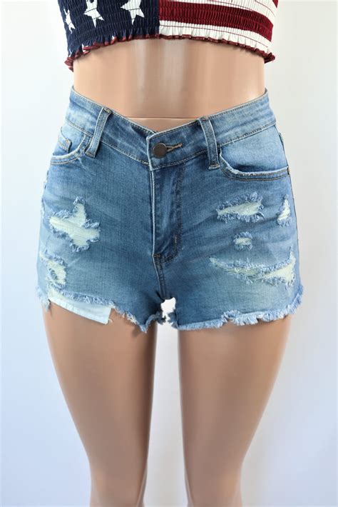 Ripped Blue Jean Shorts Menstrual