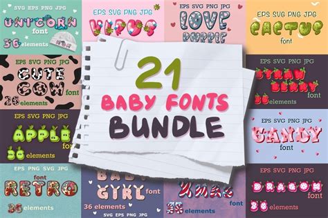 Baby Fonts Bundle Bundle · Creative Fabrica