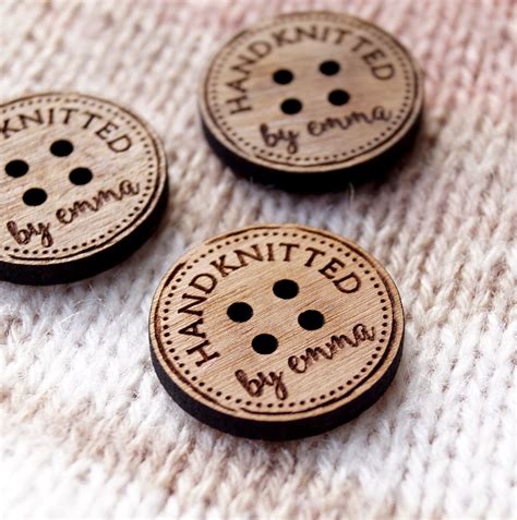 Personalized Wooden Buttons For Knitting Or Crochet Products Etsy
